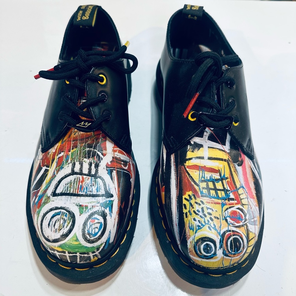 1461 Basquiat Black+Multi Dustheads Backhand+Smooth Leather Oxford Shoes